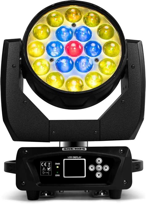 Amazon co jp SHEHDS ムービングヘッドライト LED 19x15W RGBW 4in1 ビーム ウォッシュ ズーム効果