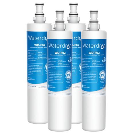 4 Pack Waterdrop 4396508 Refrigerator Water Filter Replacement for ...