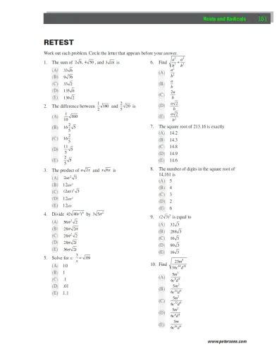 Sat Math Test Unit 1 2 Interactive Worksheet Edform