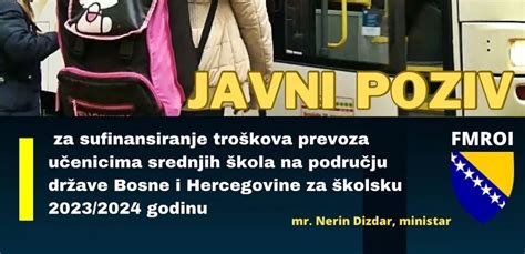 Objavljen Javni poziv za sufinansiranje troškova prevoza učenicima