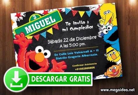 Invitaciones De Plaza Sesamo Para Editar GRATIS Mega Idea