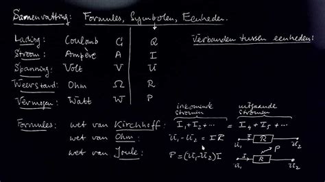 Samenvatting Elektriciteit Formules Symbolen Eenheden Ol College