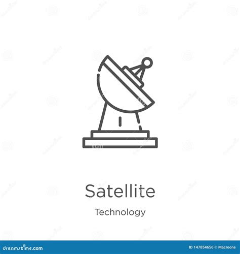 Vector Por Sat Lite Del Icono De La Colecci N De La Tecnolog A L Nea