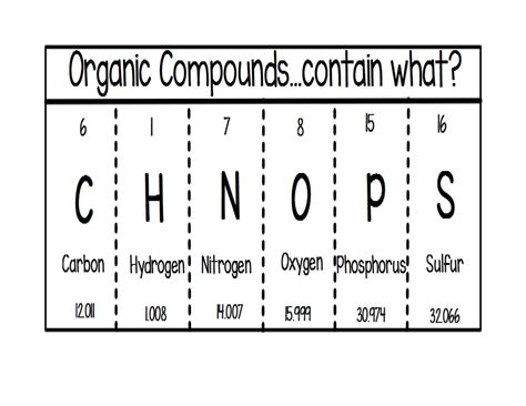 Organic Compounds Foldable Teaching Chemistry Biology Lessons