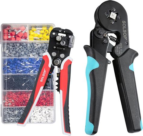 Haisstronica Ferrule Crimping Tool Kit Awg Self Adjusting Square