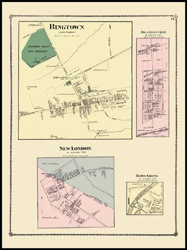 Historic Maps And Drawings 13 Ringtown John Pritiskutch Reproductions