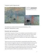 Introduction To Impressionism Pdf A Beginner S Guide To Impressionism