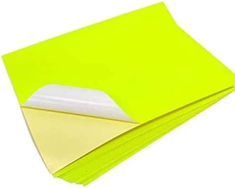 Bright Neon Yellow Sticker Paper Shipping Label Full Sheet Adhesive