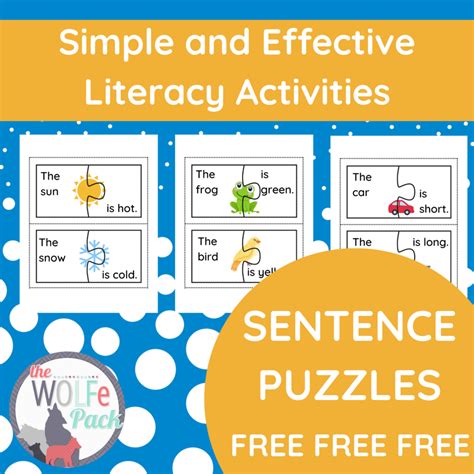 Simple And Effective Literacy Activities Sentence Puzzles The Wolfe Pack