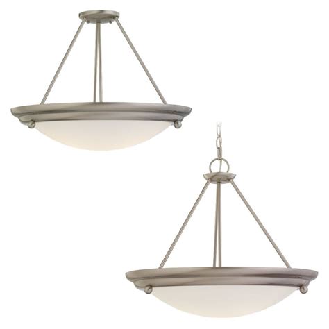 Sea Gull Lighting 3 Light Brushed Stainless Pendant The Home Depot Canada