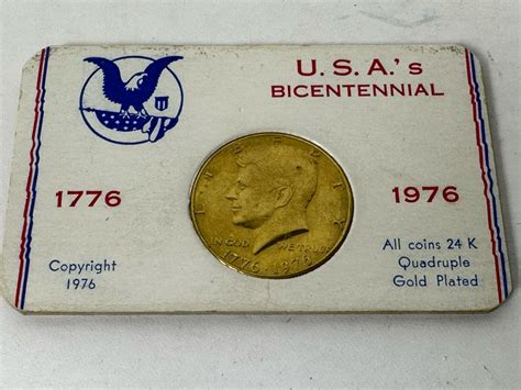 Bicentennial 24k Gold Quadruple Plated Kennedy Half Dollar