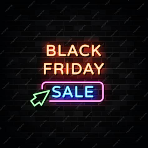 Premium Vector Black Friday Sale Neon Signs Design Template Neon Sign