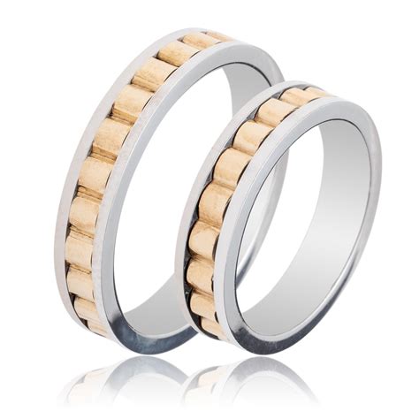TWO TONE WEDDING RINGS - Official Rolex Retailer in Kifisia | Michas Aris