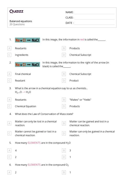 Conservation Of Charge Worksheets For Th Class On Quizizz Free