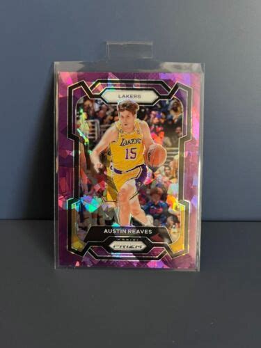 2023 24 AUSTIN REAVES PANINI PRIZM PURPLE CRACKED ICE 149 SP LAKERS