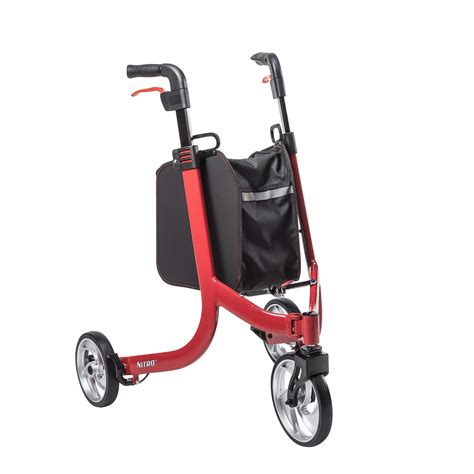 Drive Medical Nitro 3 Euro Style Rollator Walker With Wheels Red