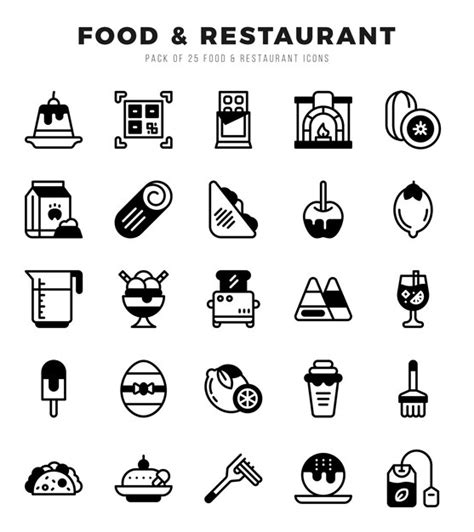 El Paquete De Iconos De Alimentos Y Restaurantes Es Un Conjunto De