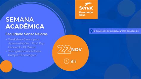 Semana Acadêmica Faculdade Senac Pelotas Workshop Canva para