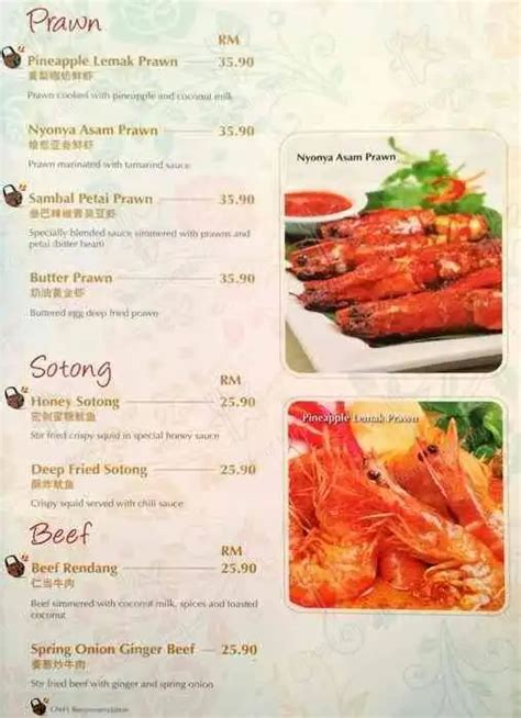 Peranakan Place Nu Sentral Menu And Price 2022 2023 Yummyadvisor
