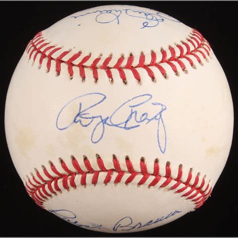 1950 S Dodgers ONL Baseball Signed By 6 With Duke Snider Preacher