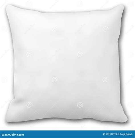 Pillow Mockup Square Bed Cushion Isolated Blank Stock Vector