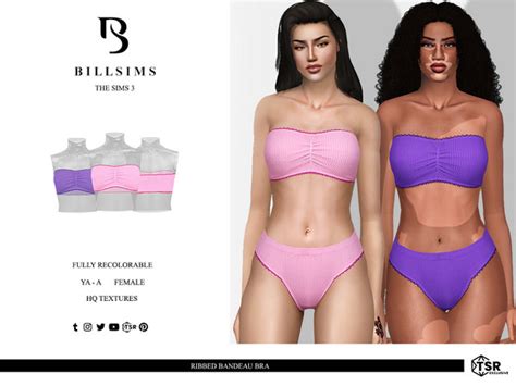 The Sims Resource Ribbed Bandeau Bra