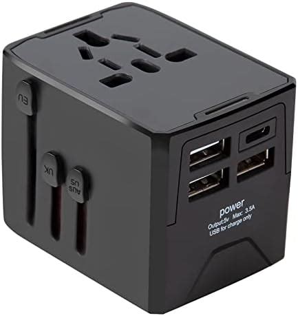 Adaptador Enchufe Universal Adaptador De Viaje Con 3 USB 1 Tipo C