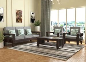 Saamenia Furnitures Solid Sheesham Wood Five Seater Sofa Set With