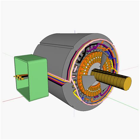 Squirrelcage rotor induction motor 3D Model .skp - CGTrader.com