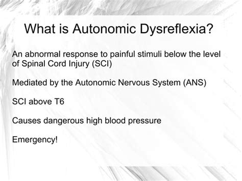 Autonomic Dysreflexia Nursing Care