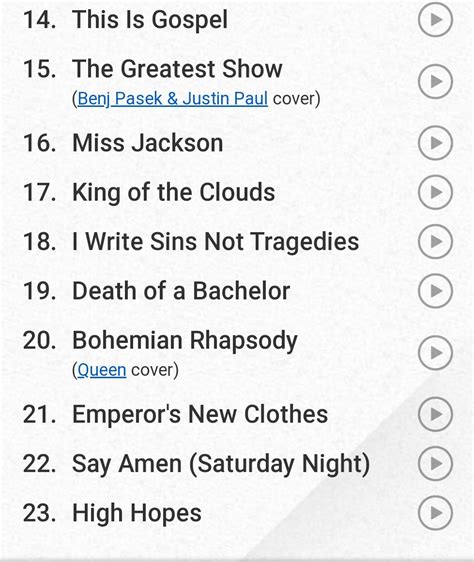 Tracklist On Twitter Confira Provável Setlist Do Panic At The Disco