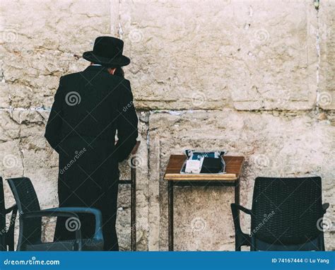 A Rabbi Praying At The Western Wall Editorial Image | CartoonDealer.com ...