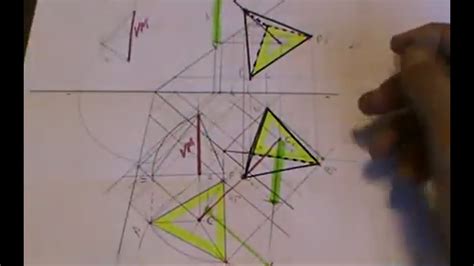 Tetraedro regular apoyado en plano oblicuo en sistema diédrico YouTube