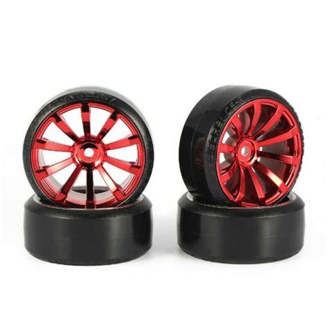 Pcs Rc Drift Car Tire Wheel Rim Hard Wheel Tyre For Traxxas Hsp