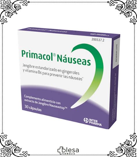 Interpharma Primacol Náuseas 30 Cápsulas Blesa Farmacia