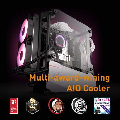 Ek Nucleus Aio Cr Lux D Rgb All In One Liquid Cpu Cooler With Ek Fpt