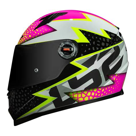 Capacete Ls Fechado Classic Ff Speedy Rosa Planeta Duas Rodas