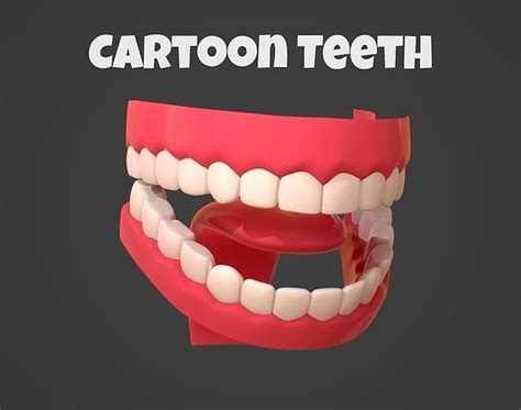 3D model Cartoon Human Teeth Set VR / AR / low-poly | CGTrader