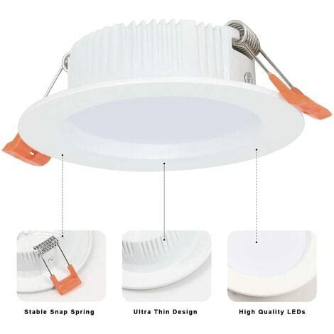 Pack Downlight Led Techo Empotrable W Lm Downlight Led Redondo