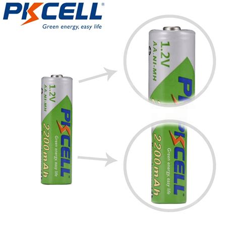 6 Uds X PKCELL 2200MAH 1 2 V NIMH Pilas AA Recargables De Baja