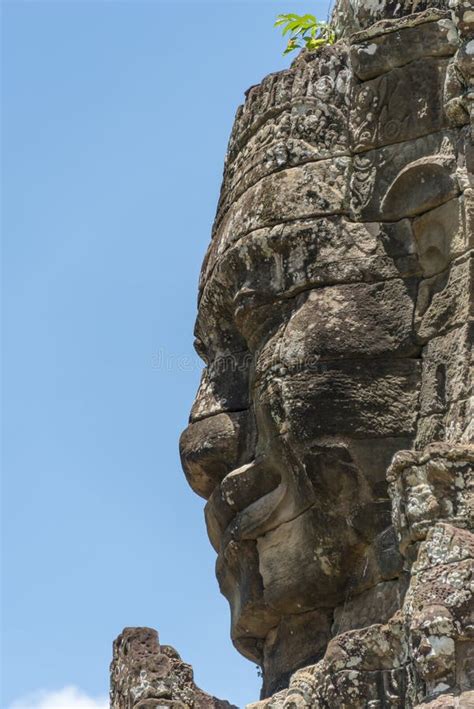 Stone Face At Bayon Temple Angkor Wat Cambodia Stock Photo Image Of