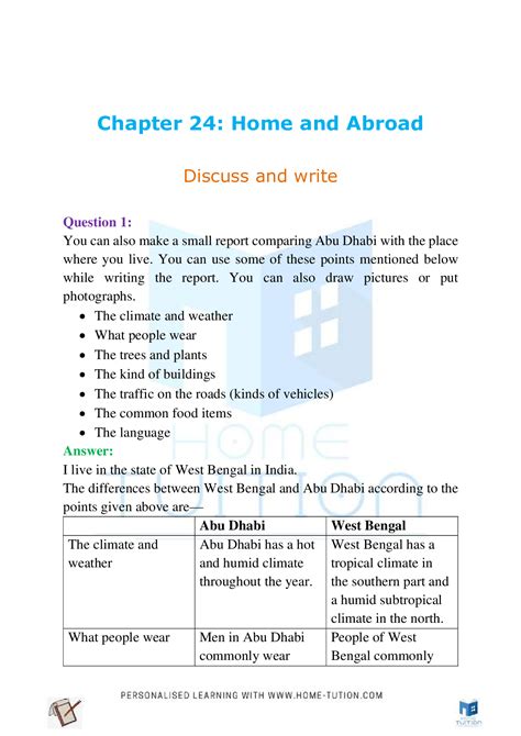 Ncert Solutions For Class 4 Evs Chapter 24 Home And Abroad