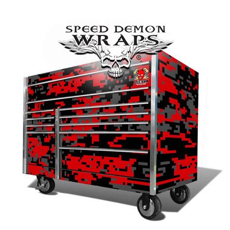 Snapon Tool Box Graphics Wrap Kit Red Digital Camouflage