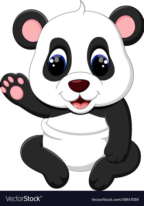 Cute Baby Panda Cartoon Royalty Free Vector Image