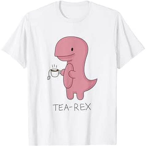 Tea Rex Dinosaur Cartoon Lover Funny Cute Dino T Shirt