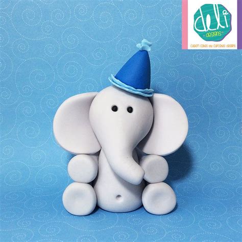 Edible Fondant Baby Elephant Cake Topper By Delidesignsstore On Etsy