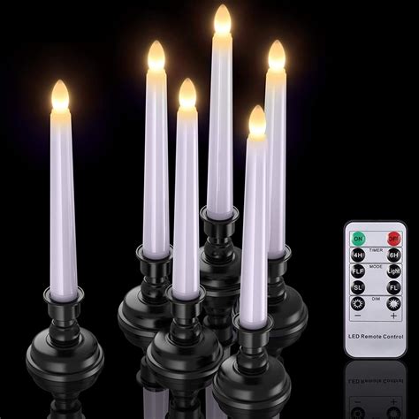 Buy LED Taper Candles With Timers PChero 6 Pack Flameless Battery