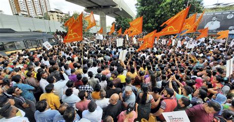 Rebel Mlas Supporters And Sena Workers Try To Confront Each Other Cops