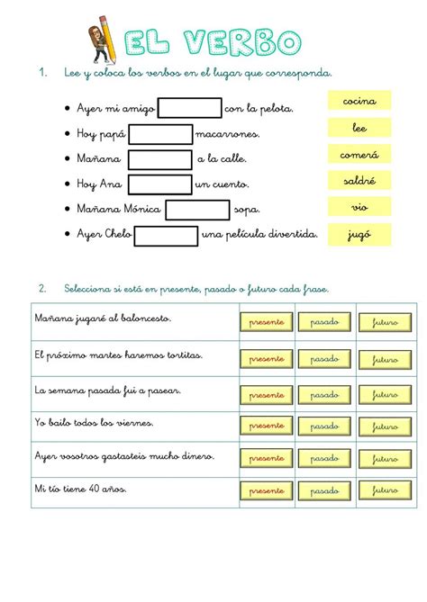 Actividad Online De El Verbo Para Elemental Primaria Artofit