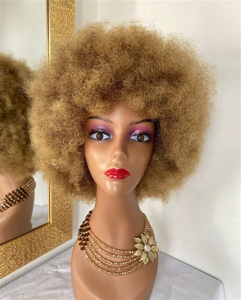 10 Inches Full Honey Blonde Afro Kinky Bulk 4c Hair Wig For Etsy